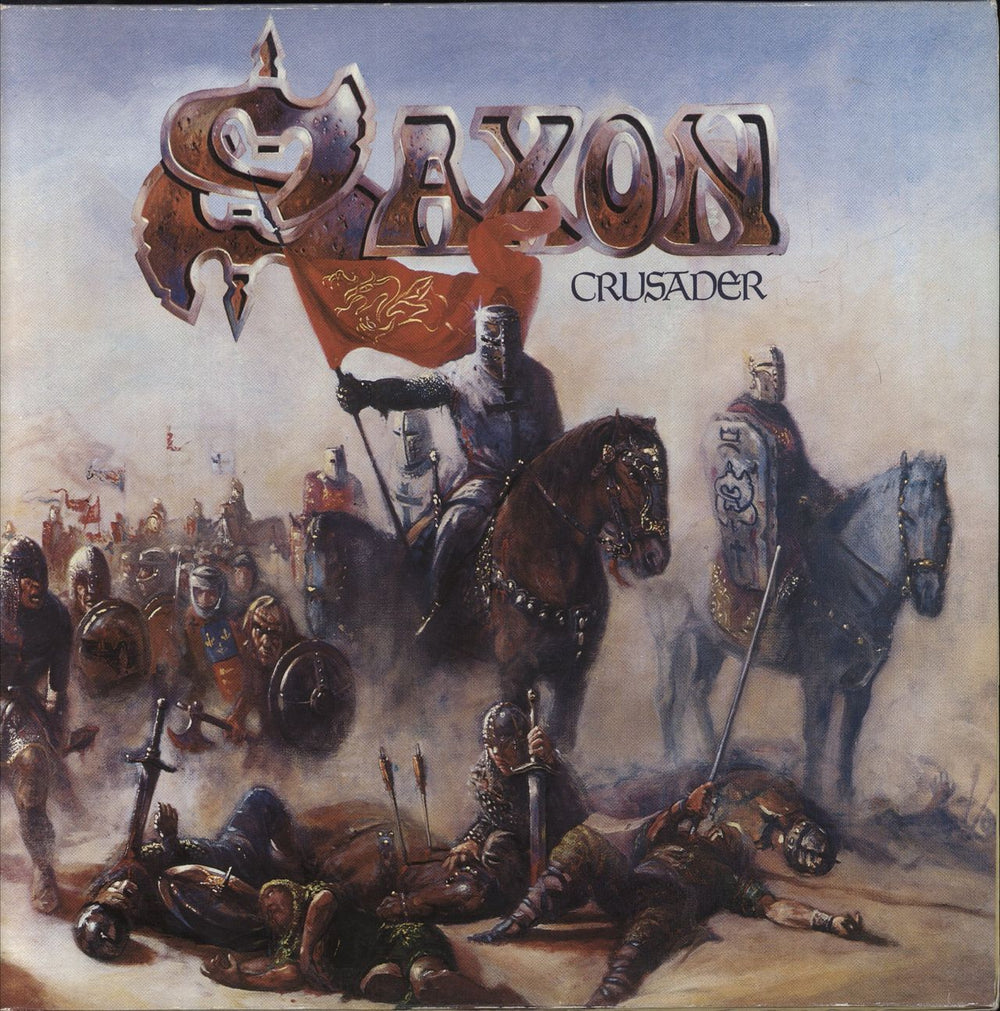 Saxon Crusader + Merch Insert UK vinyl LP album (LP record) CAL200