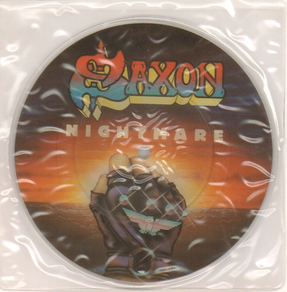 Saxon Nightmare UK 7" vinyl picture disc (7 inch picture disc single) CARP284