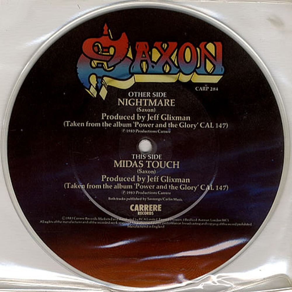 Saxon Nightmare UK 7" vinyl picture disc (7 inch picture disc single) SAX7PNI48170