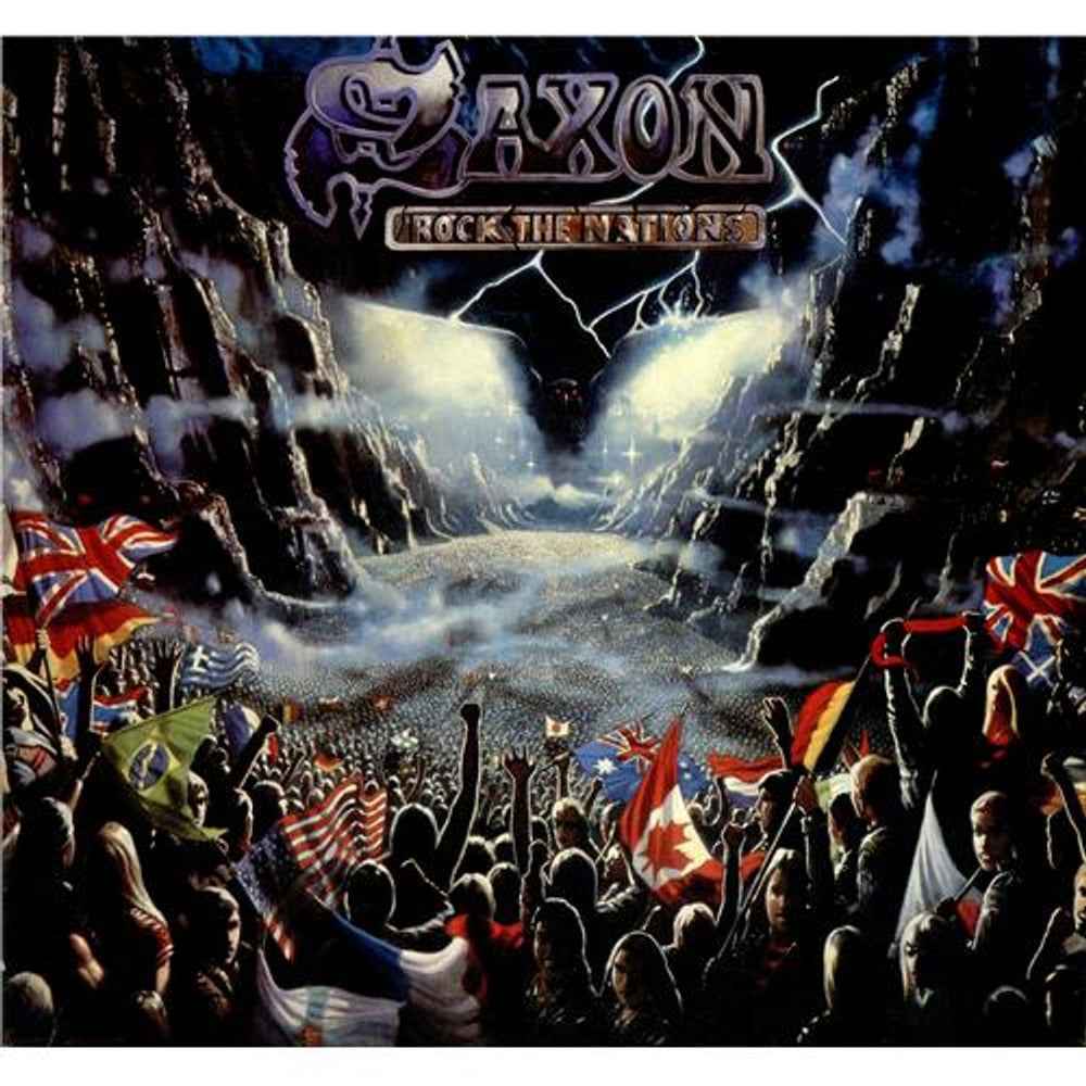 Saxon Rock The Nation UK vinyl LP album (LP record) EMC3515