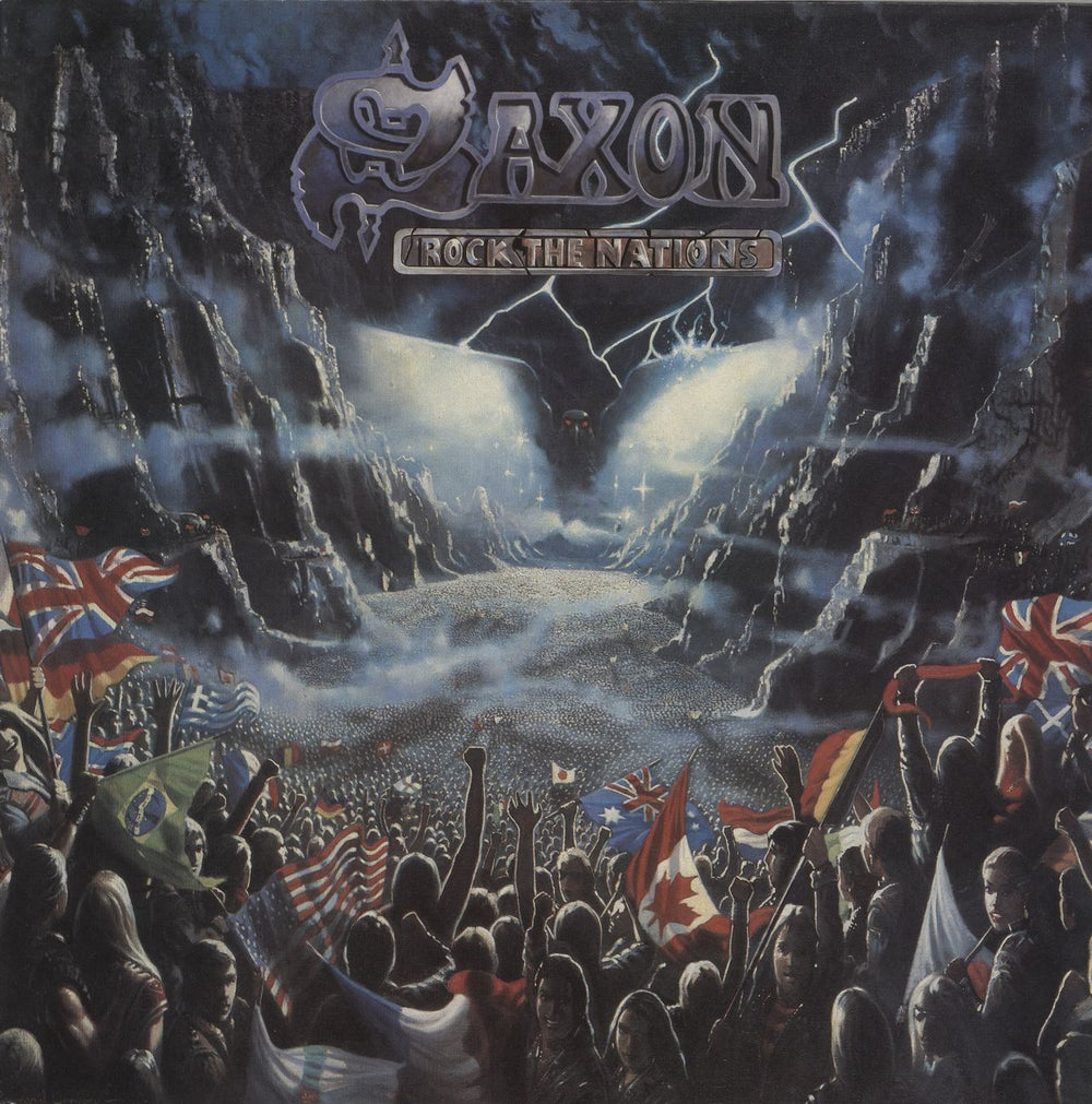 Saxon Rock The Nation UK vinyl LP album (LP record) EMC3515