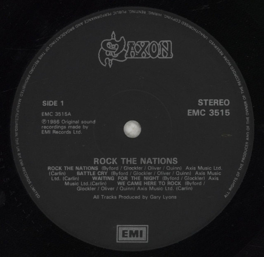 Saxon Rock The Nation UK vinyl LP album (LP record) SAXLPRO418556