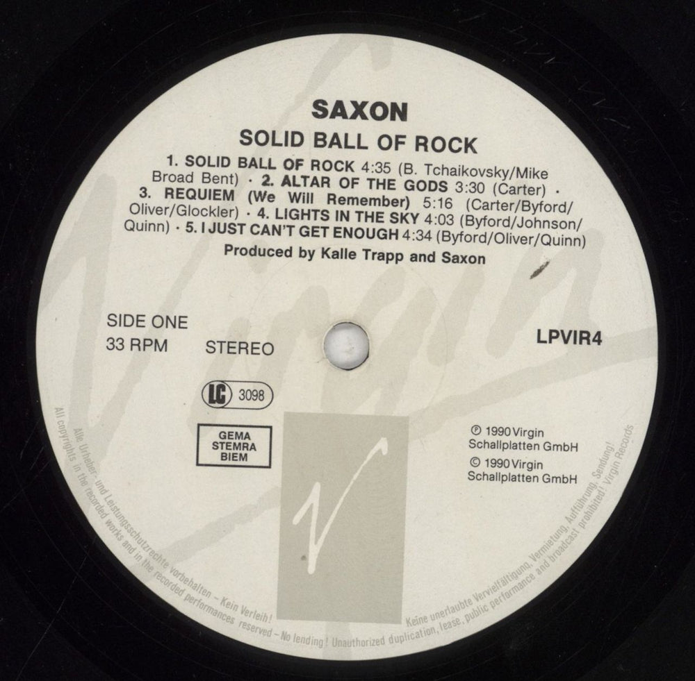 Saxon Solid Ball Of Rock - EX UK vinyl LP album (LP record) SAXLPSO856723