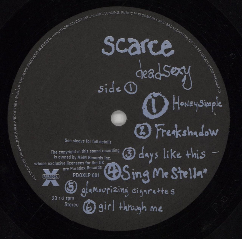 Scarce Deadsexy US vinyl LP album (LP record) SCELPDE856083