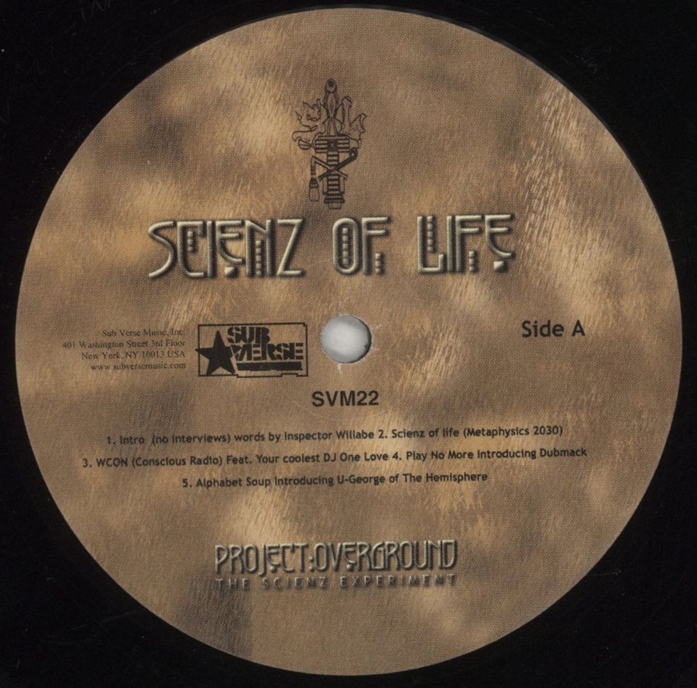 Scienz Of Life Project Overground: The Scienz Experiment US 2-LP vinyl record set (Double LP Album) 8FK2LPR854521