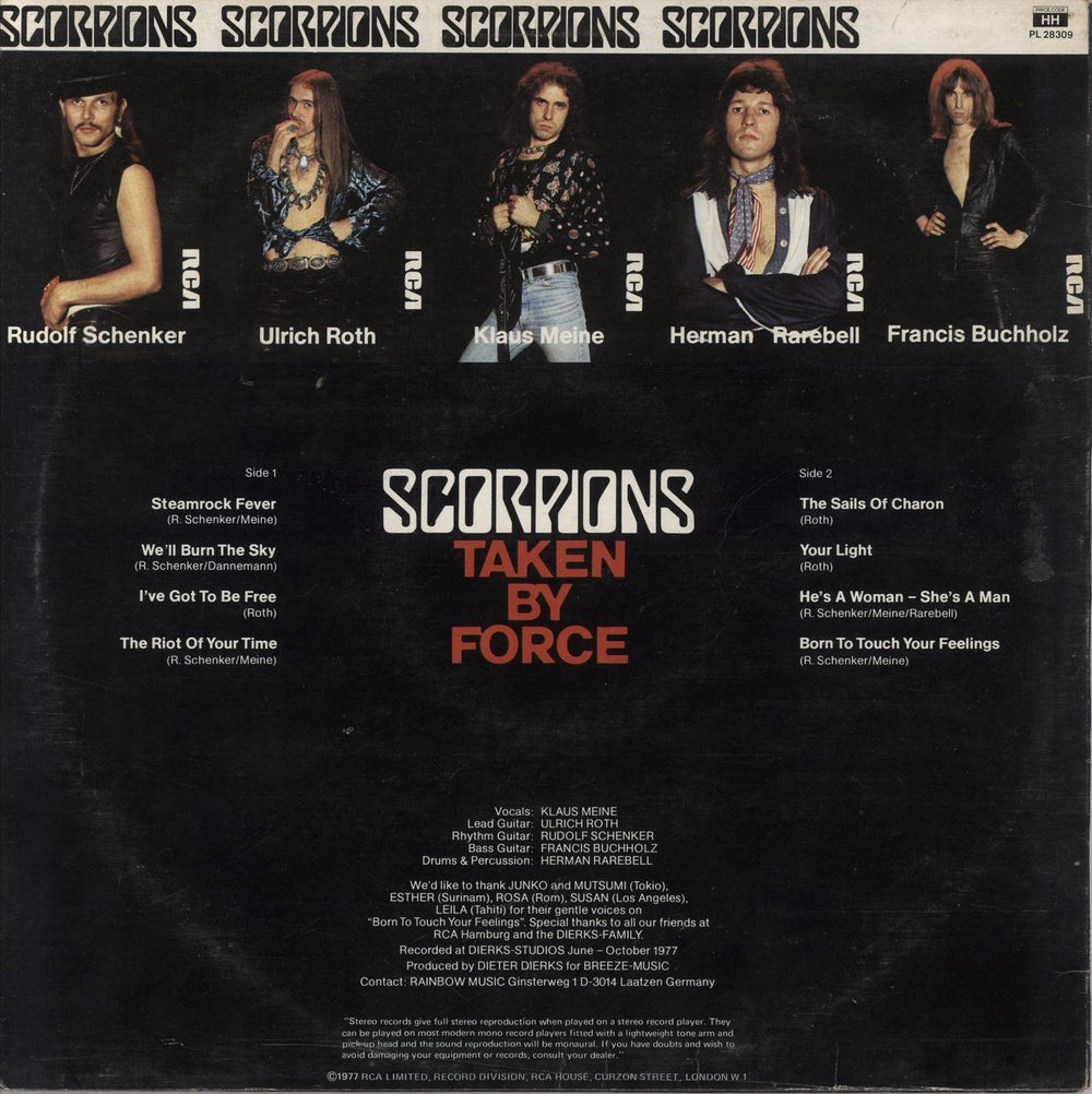 Scorpions Taken By Force - orange label - EX UK vinyl LP album (LP record)