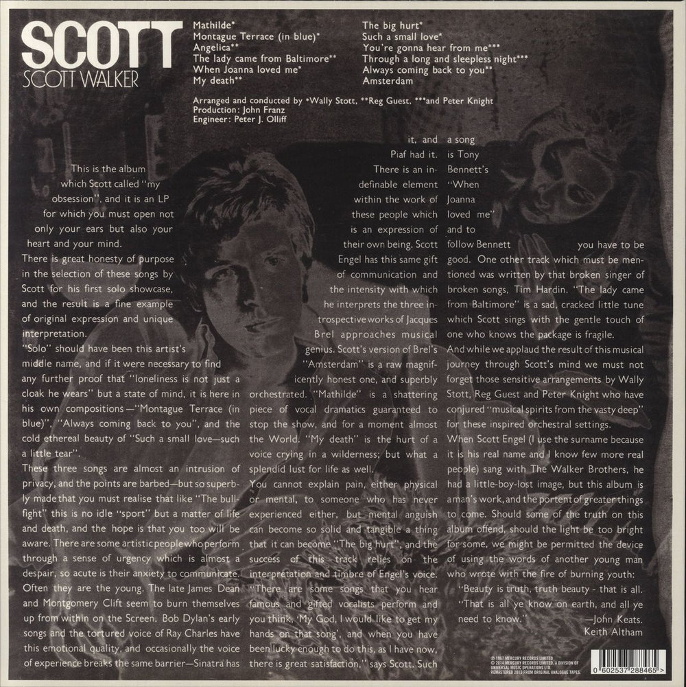 Scott Walker Scott - 180gm UK vinyl LP album (LP record) 602537288465