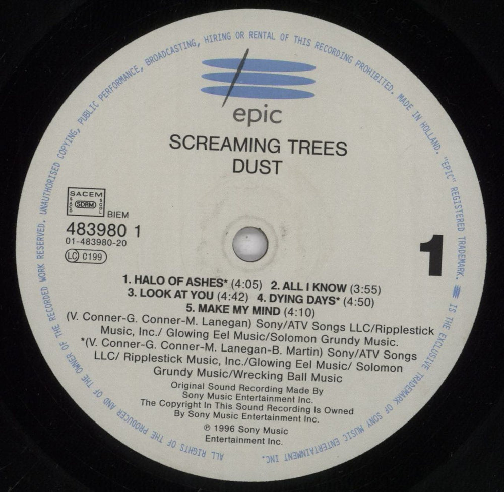 Screaming Trees Dust - Hype Stickered UK vinyl LP album (LP record) SCTLPDU834136