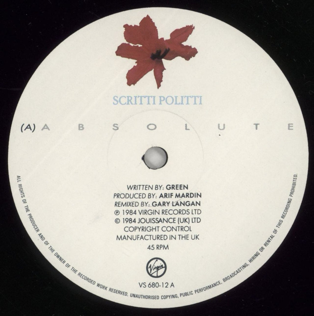 Scritti Politti Absolute UK 12" vinyl single (12 inch record / Maxi-single) SCR12AB73579