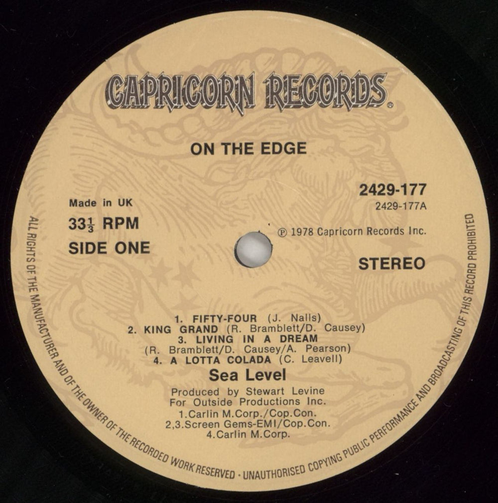 Sea Level On The Edge UK vinyl LP album (LP record) SE7LPON346734