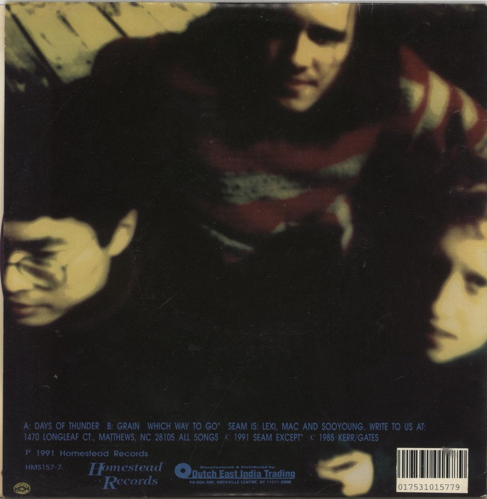 Seam Days Of Thunder - Purple Vinyl US 7" vinyl single (7 inch record / 45) 017531015779