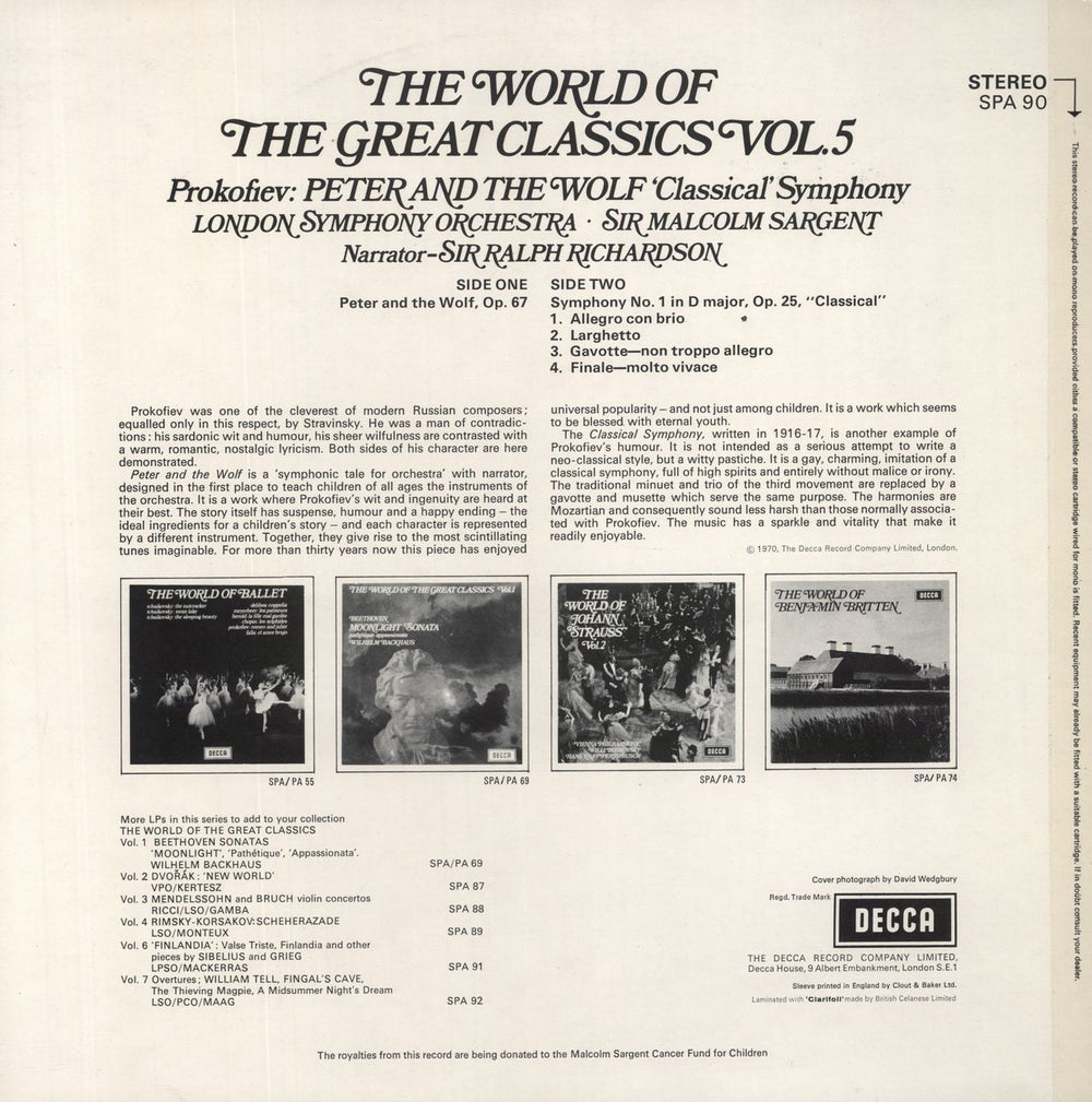 Sergei Prokofiev Peter And The Wolf / 'Classical' Symphony UK vinyl LP album (LP record)