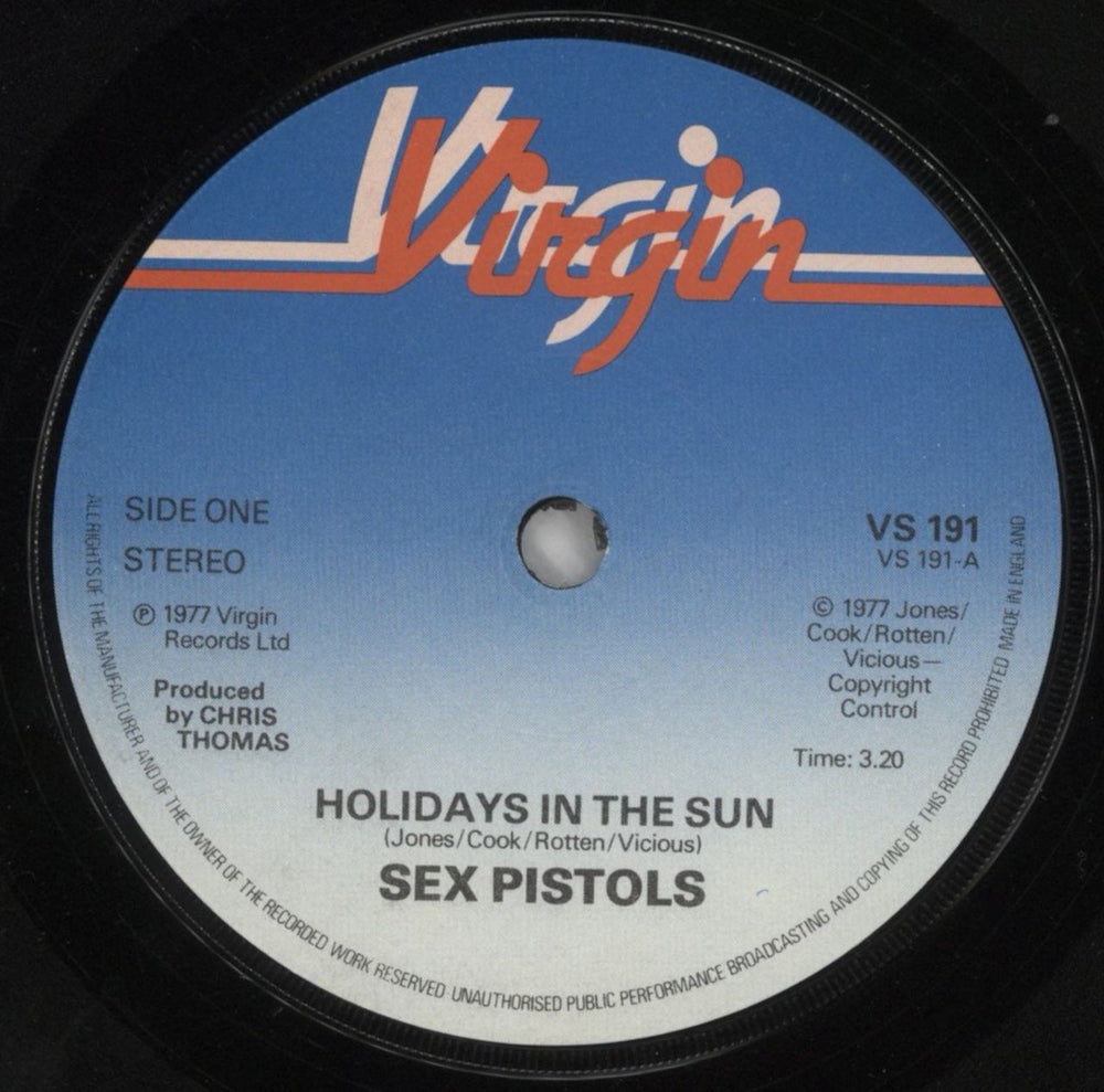 Sex Pistols Holidays In The Sun - 1st - P/S - EX UK 7" vinyl single (7 inch record / 45) SEX07HO617749