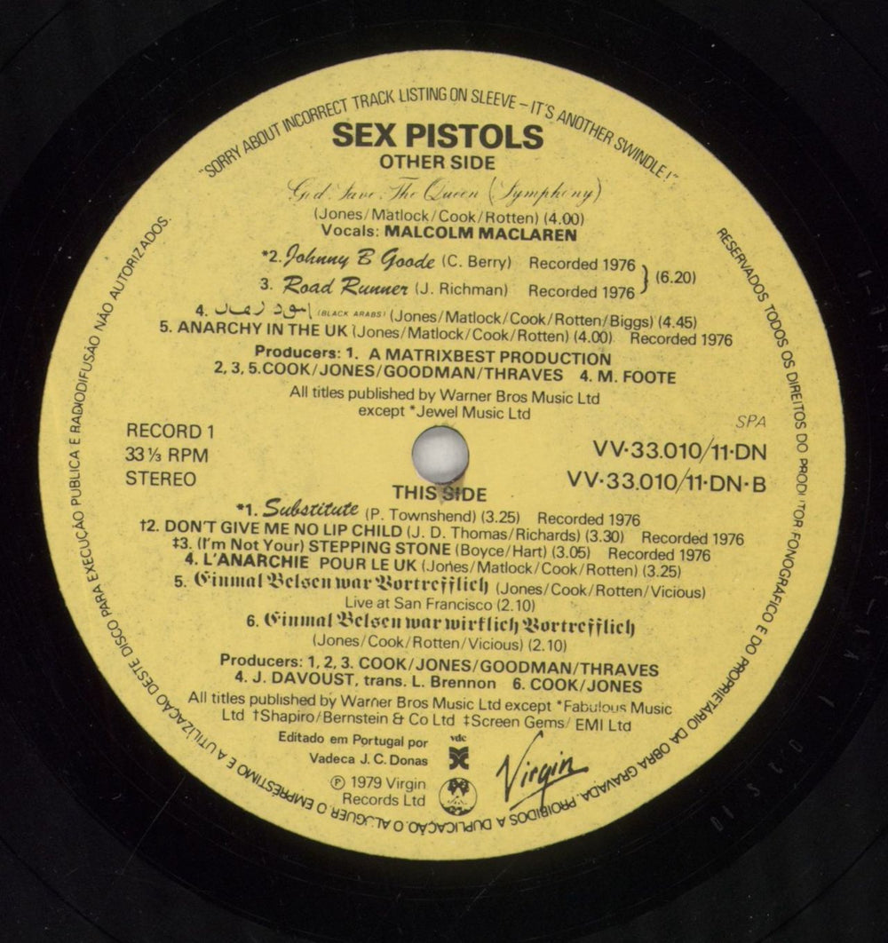 Sex Pistols The Great Rock 'n' Roll Swindle Portugese 2-LP vinyl record set (Double LP Album) SEX2LTH308656