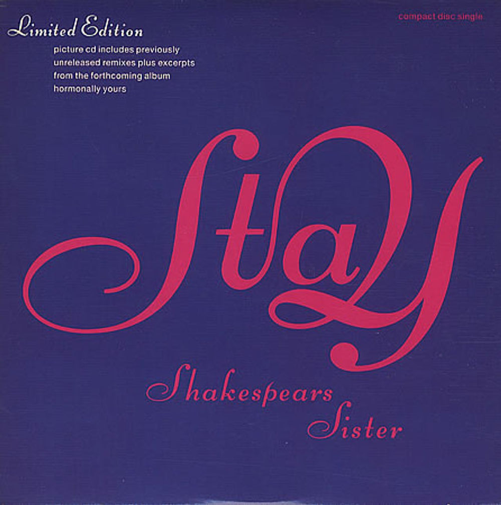 Shakespear's Sister Stay - Picture CD Edition UK CD single (CD5 / 5") LONCD314