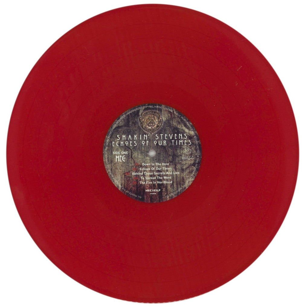 Shakin' Stevens Echoes Of Our Times - RSD18 - Red Vinyl UK vinyl LP album (LP record) STVLPEC866566