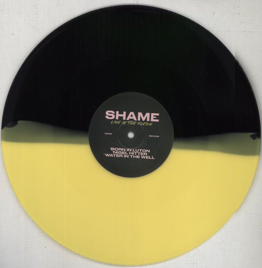 Shame Live In The Flesh - Black/Yellow Split Vinyl - RSD21 UK 12" vinyl single (12 inch record / Maxi-single) YHD12LI850233