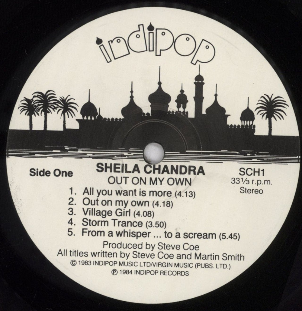 Sheila Chandra Out On My Own - shrink UK vinyl LP album (LP record) SCDLPOU843865