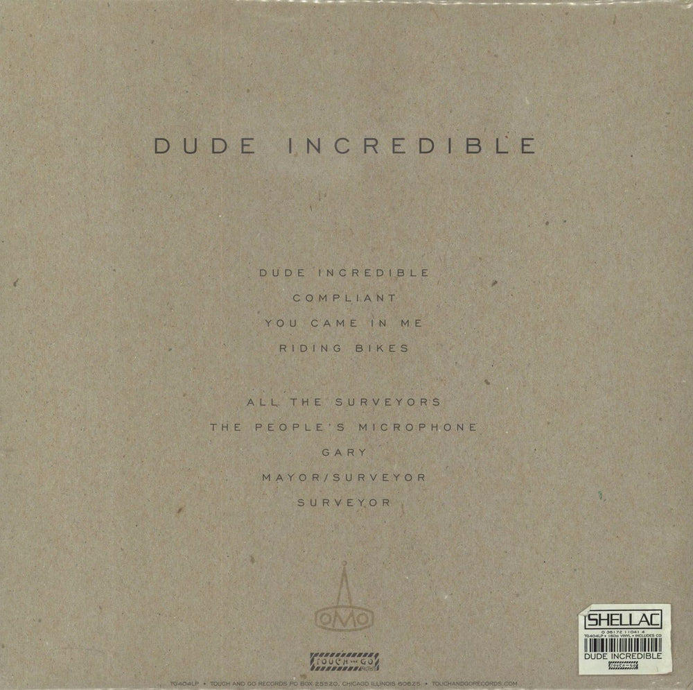 Shellac Dude Incredible - 180gm UK vinyl LP album (LP record) 036172110414