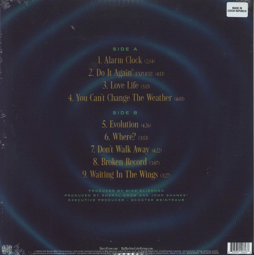 Sheryl Crow Evolution - Aqua Vinyl - Sealed UK vinyl LP album (LP record) 843930106233