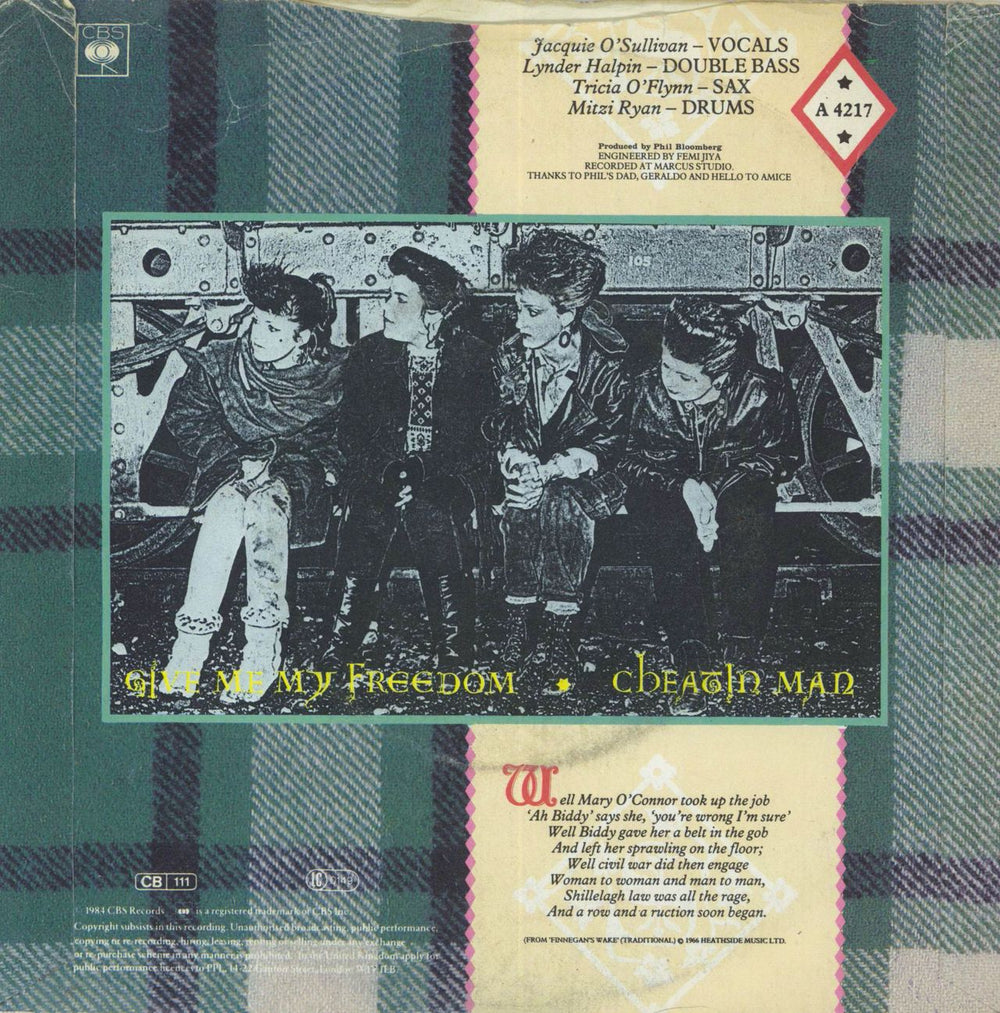 Shillelagh Sisters Give Me My Freedom UK 7" vinyl single (7 inch record / 45)