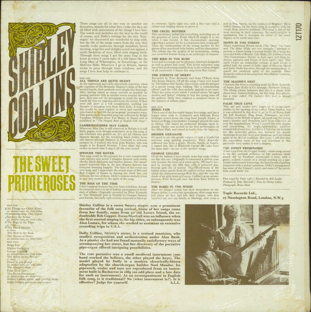 Shirley Collins The Sweet Primeroses - 1st UK vinyl LP album (LP record)