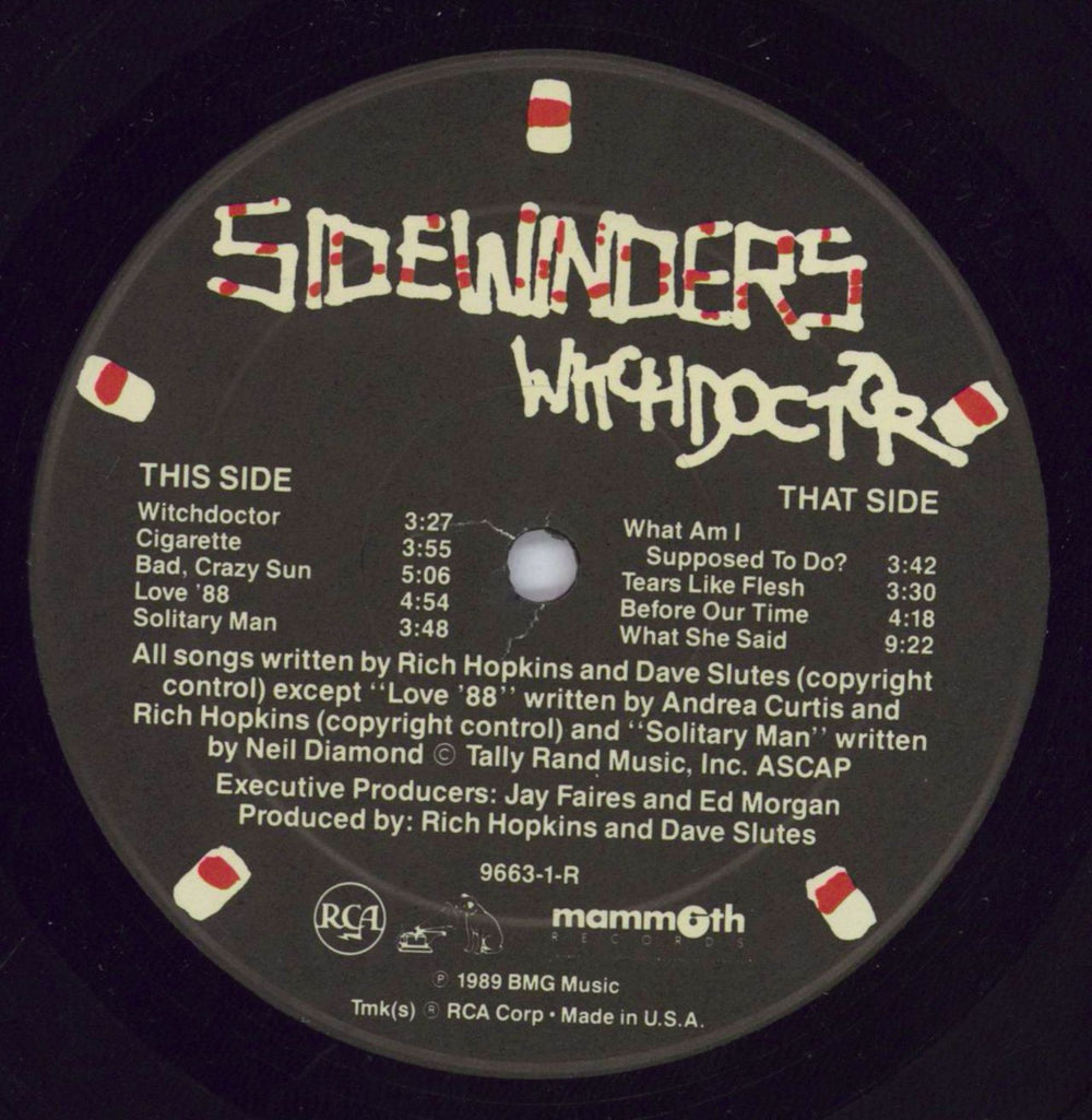 Sidewinders Witchdoctor US vinyl LP album (LP record) U-DLPWI829027