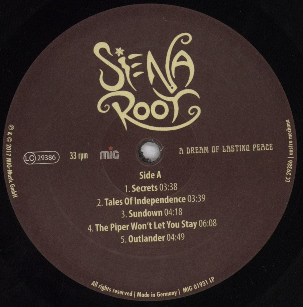 Siena Root A Dream Of Lasting Peace UK vinyl LP album (LP record) 7K3LPAD840569