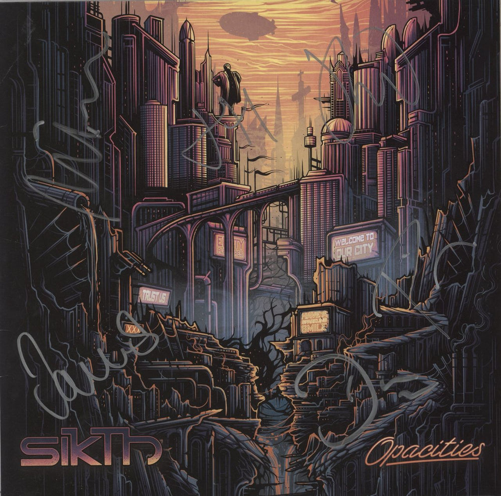 Sikth Opacities - Autographed UK 12" vinyl single (12 inch record / Maxi-single) VILELP569