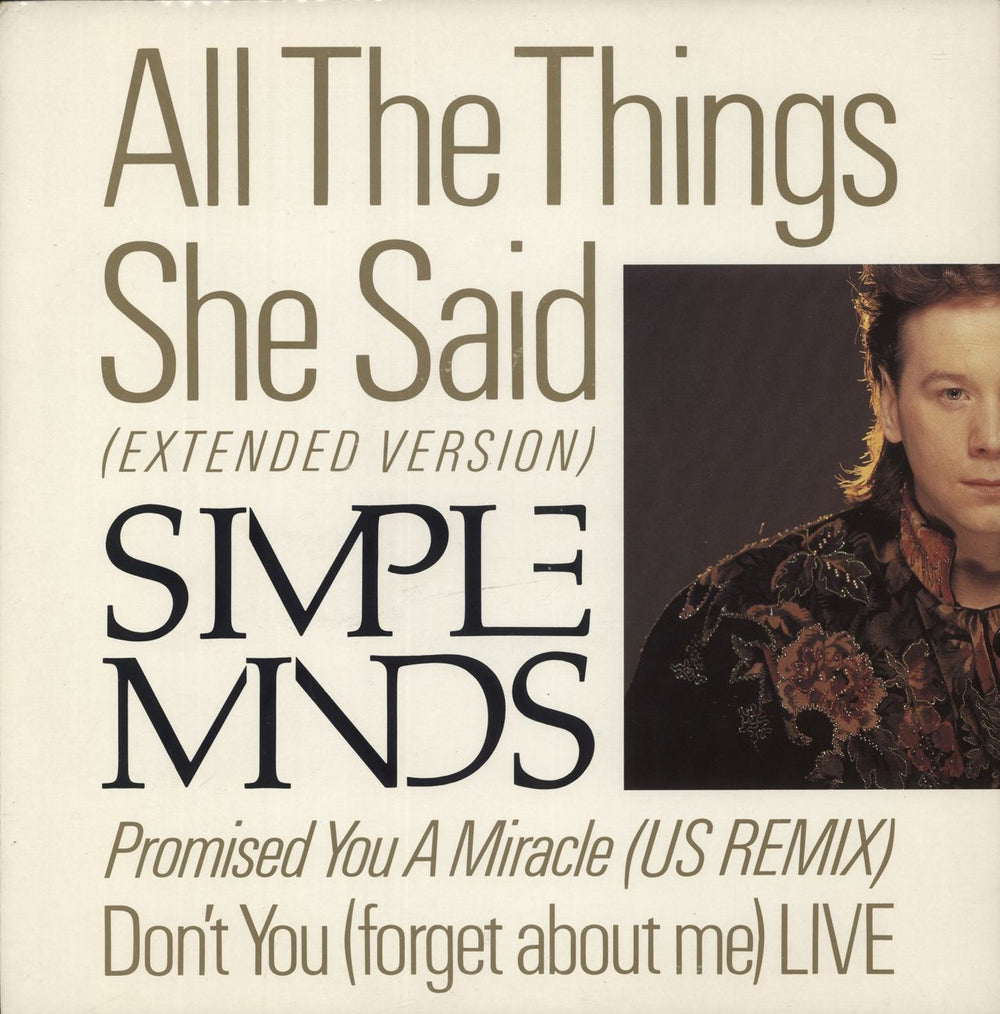 Simple Minds All The Things She Said UK 12" vinyl single (12 inch record / Maxi-single) VS860/12
