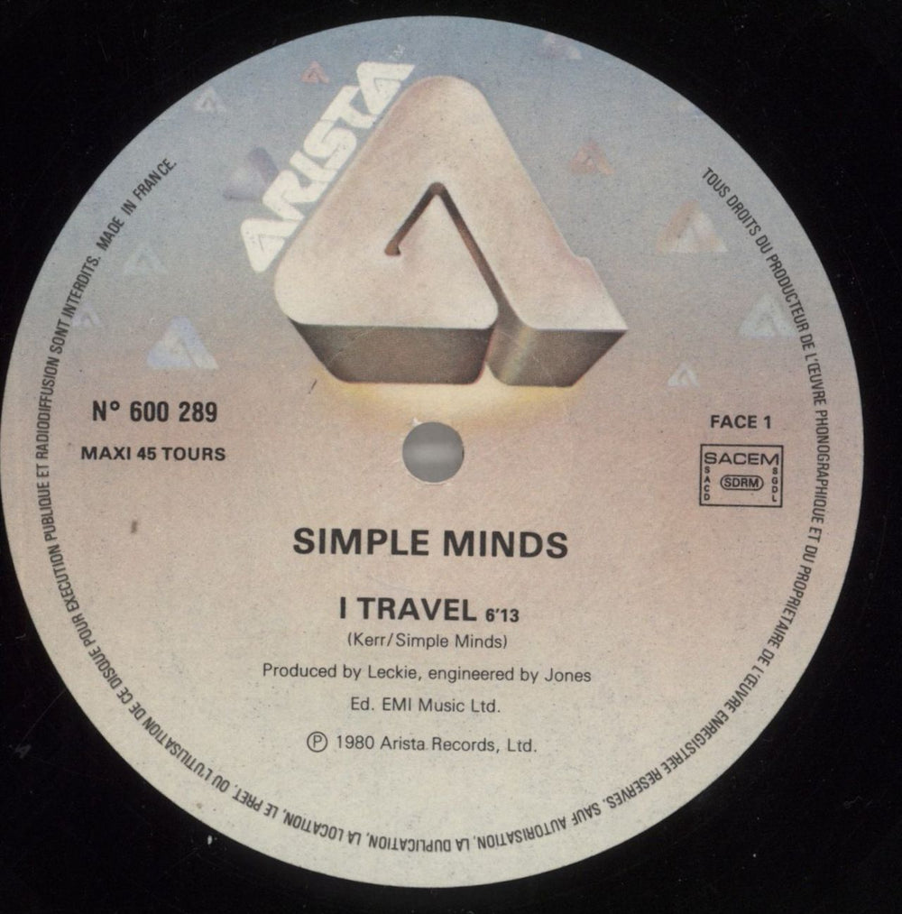 Simple Minds I Travel French 12" vinyl single (12 inch record / Maxi-single) SIM12IT07015