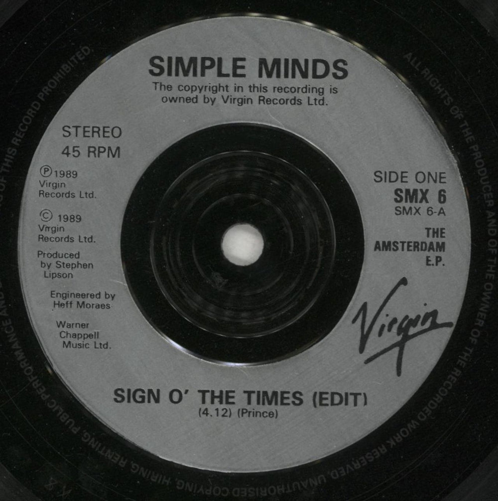 Simple Minds Sign O' The Times UK 7" vinyl single (7 inch record / 45) SIM07SI109470