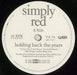Simply Red Holding Back The Years - P/S UK 7" vinyl single (7 inch record / 45) RED07HO111370