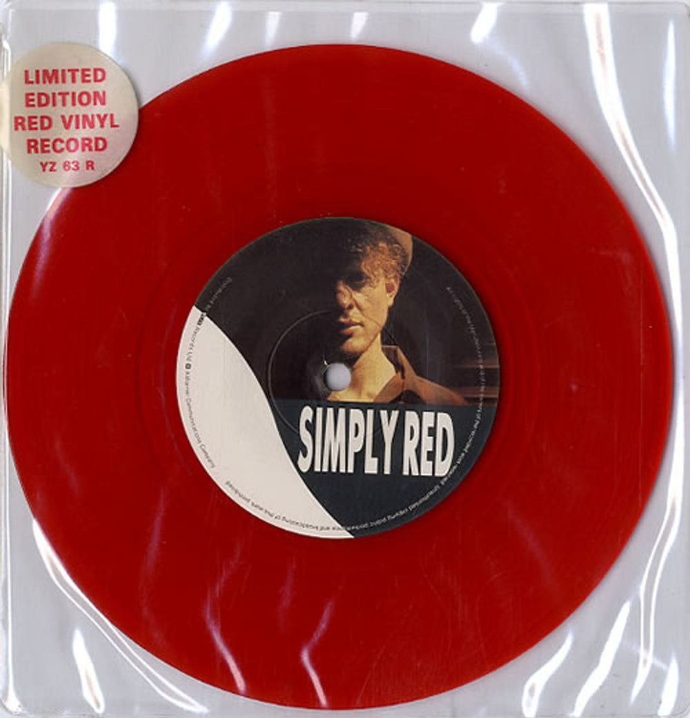 Simply Red Jericho - Red Vinyl UK 7" vinyl single (7 inch record / 45) YZ63R