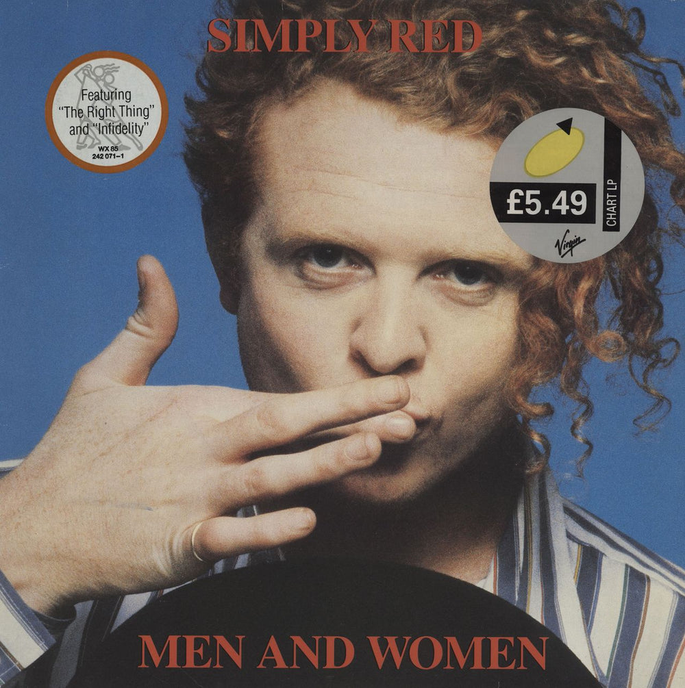 Simply Red Men And Women - Hype & Price stickered UK vinyl LP album (LP record) WX85