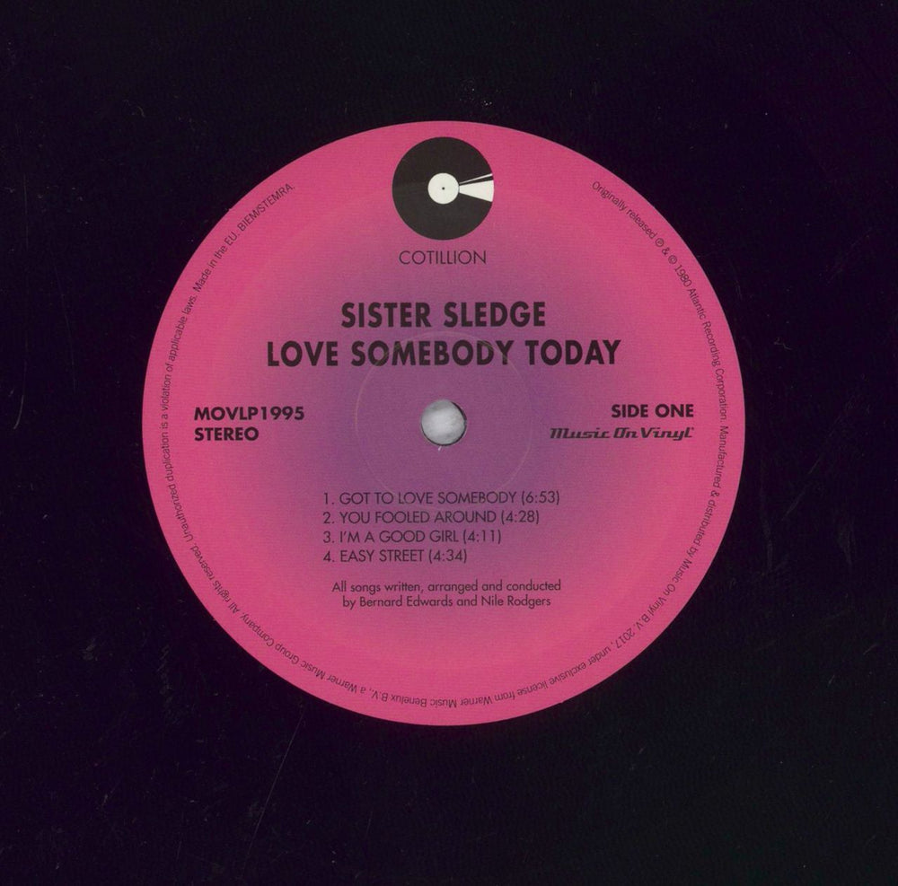 Sister Sledge Love Somebody Today - 180 Gram Vinyl UK vinyl LP album (LP record) 8719262004948