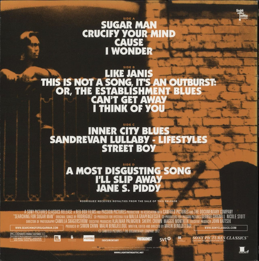 Sixto Rodriguez Searching For Sugar Man (Original Motion Picture Soundtrack) - EX US 2-LP vinyl record set (Double LP Album) 826853008914