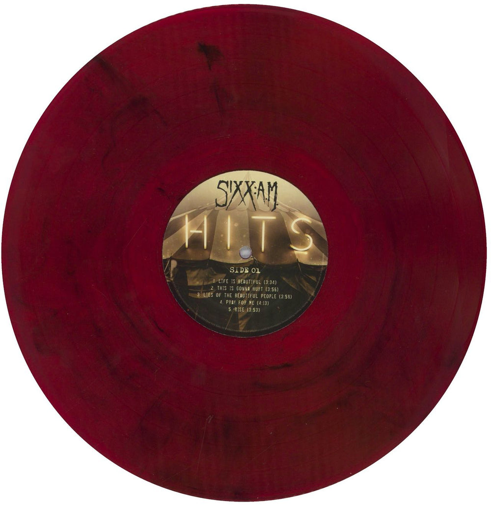 Sixx:AM Hits - Red & Black Smoke Vinyl UK 2-LP vinyl record set (Double LP Album) 6AM2LHI835919