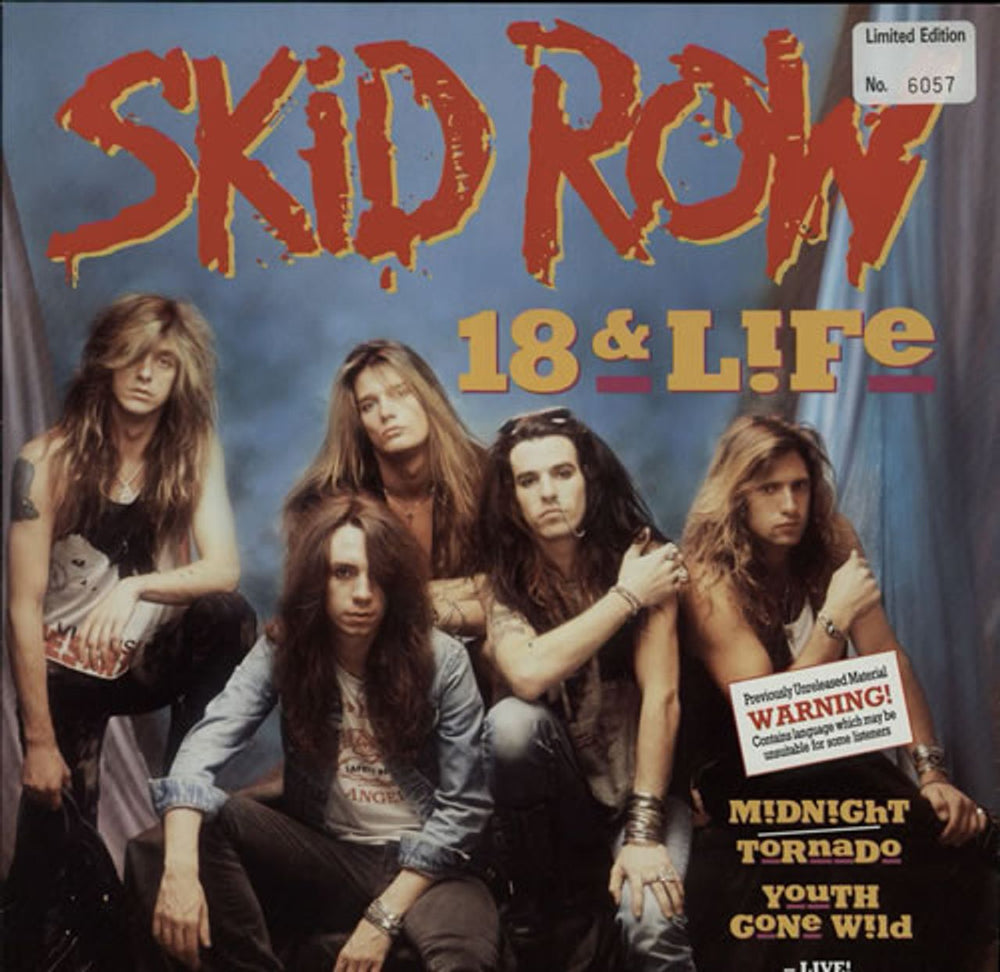 Skid Row (80s) 18 & Life - Outer sleeve UK 12" vinyl single (12 inch record / Maxi-single) A8883TX