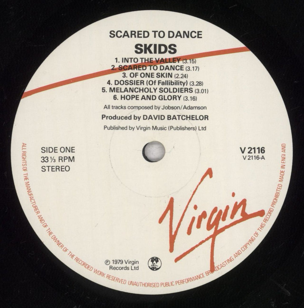 Skids Scared To Dance - EX UK vinyl LP album (LP record) SKDLPSC846689