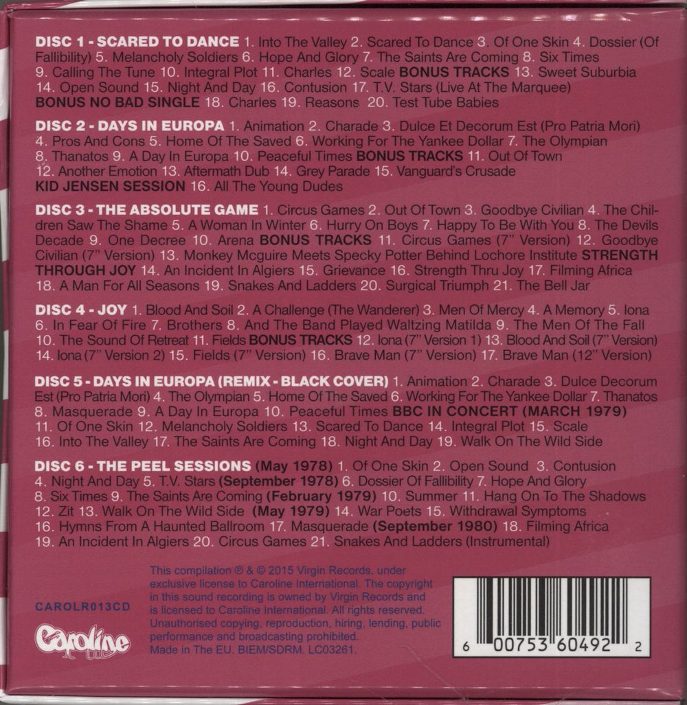 Skids The Virgin Years UK CD Album Box Set 600753604922