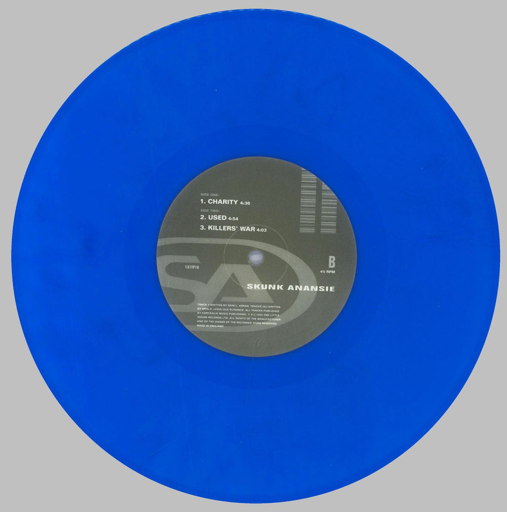 Skunk Anansie Charity - Blue Vinyl UK 10" vinyl single (10 inch record) SKU10CH426055