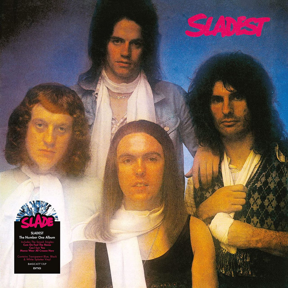 Slade Sladest - Blue, Black & White Splattered Vinyl - Sealed UK vinyl LP album (LP record) BMGCAT713LP