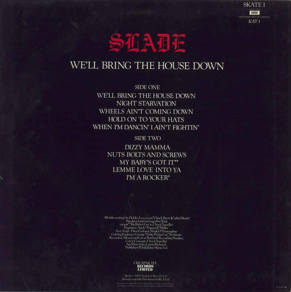 Slade We'll Bring The House Down + Merchandise Insert - VG UK vinyl LP album (LP record)