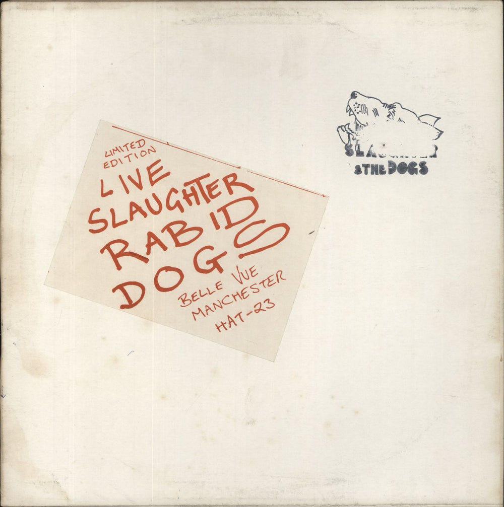 Slaughter & The Dogs Live Slaughter Rabid Dogs - Red labels UK vinyl LP album (LP record) HAT23