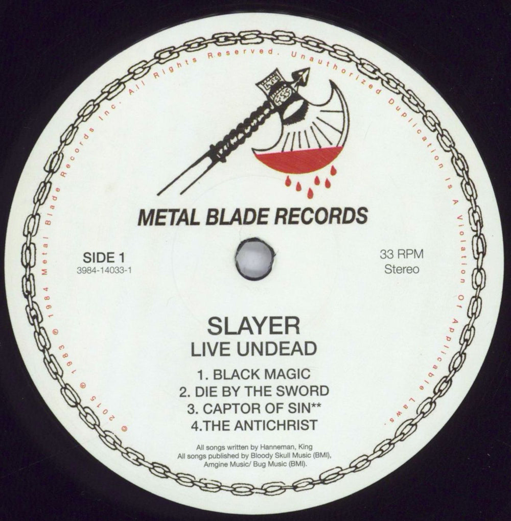 Slayer Live Undead - 180g German vinyl LP album (LP record) SLALPLI832722