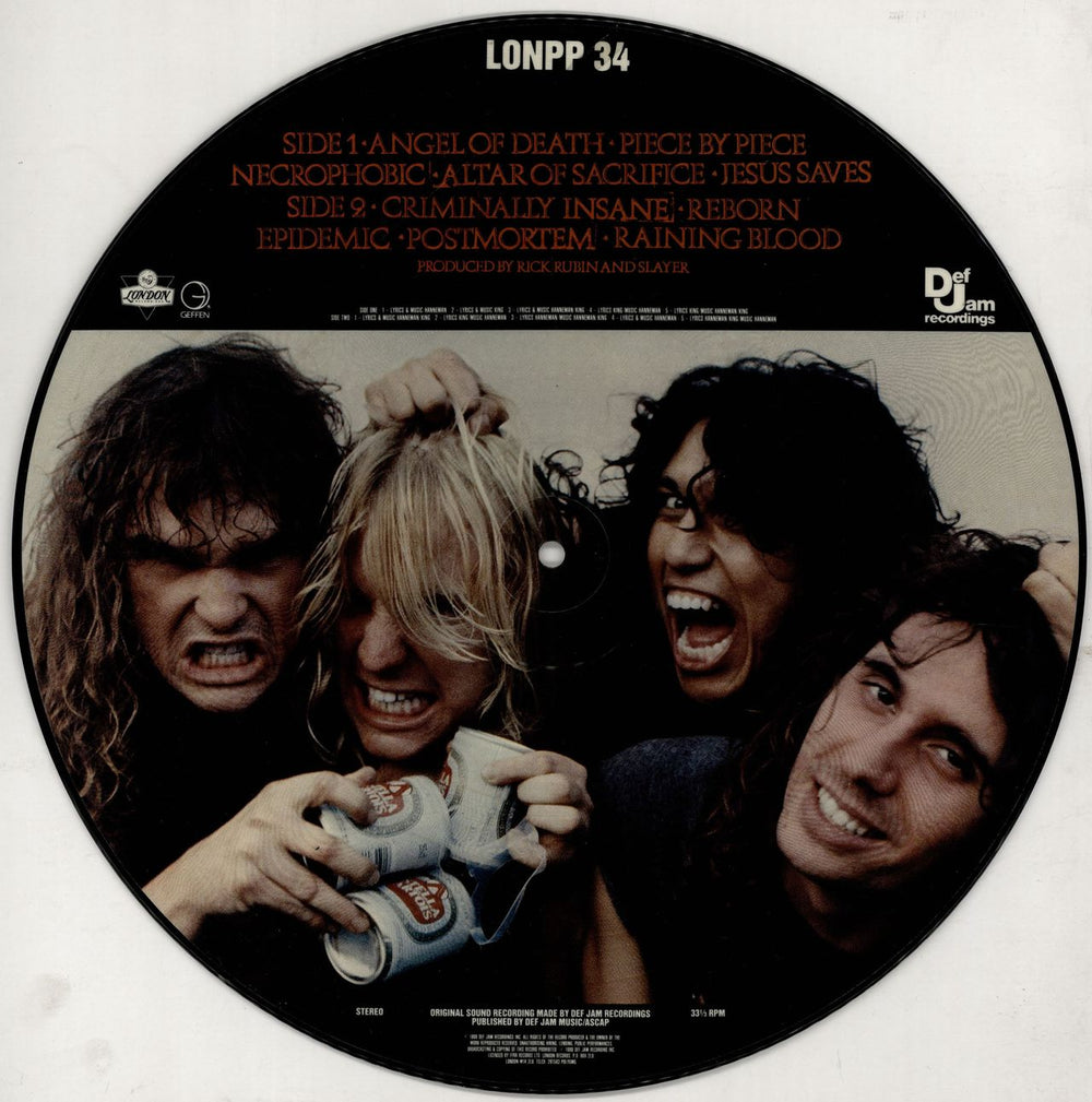 Slayer Reign In Blood UK picture disc LP (vinyl picture disc album) SLAPDRE690174