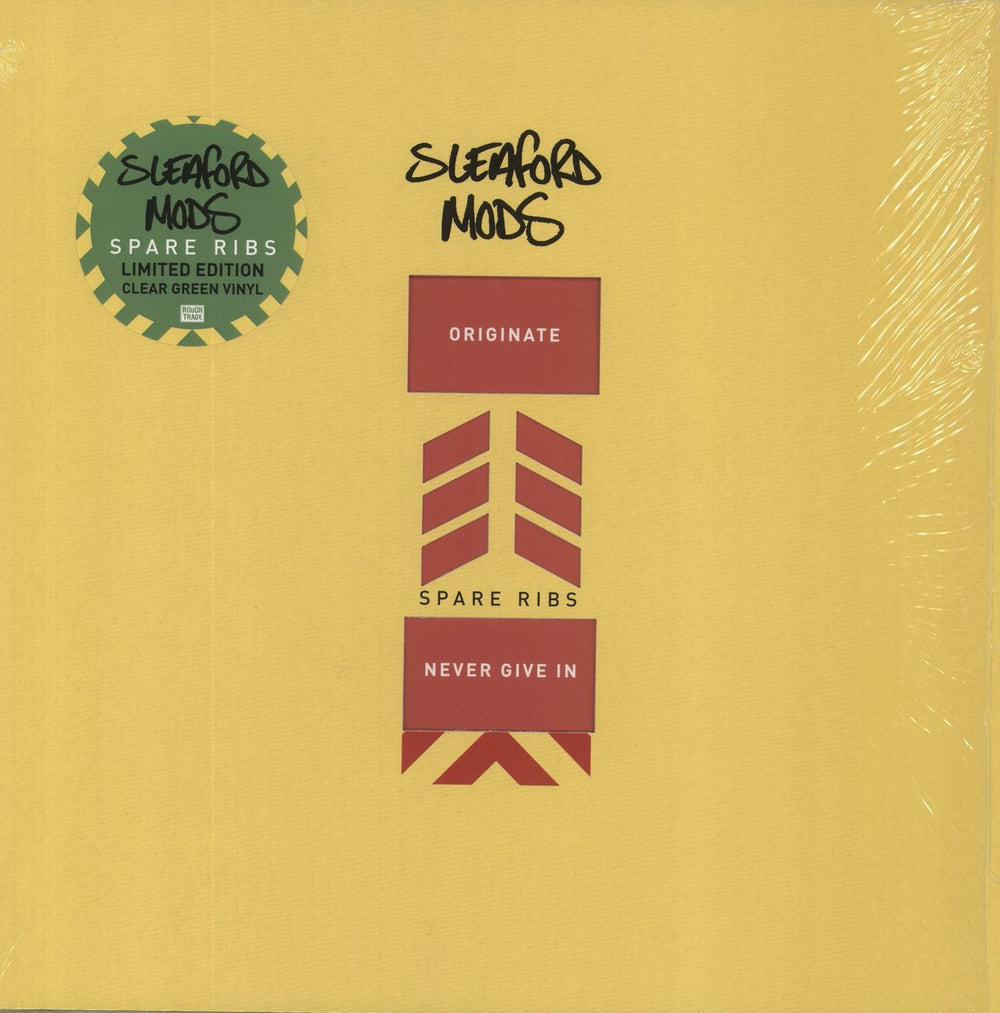 Sleaford Mods Spare Ribs - Green Vinyl - Shrink UK vinyl LP album (LP record) RT0197LP