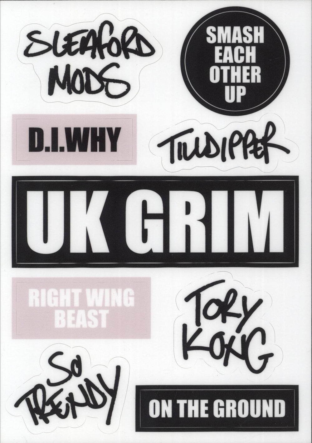 Sleaford Mods UK Grim - Silver Vinyl - Autographed Print - Sealed UK vinyl LP album (LP record)