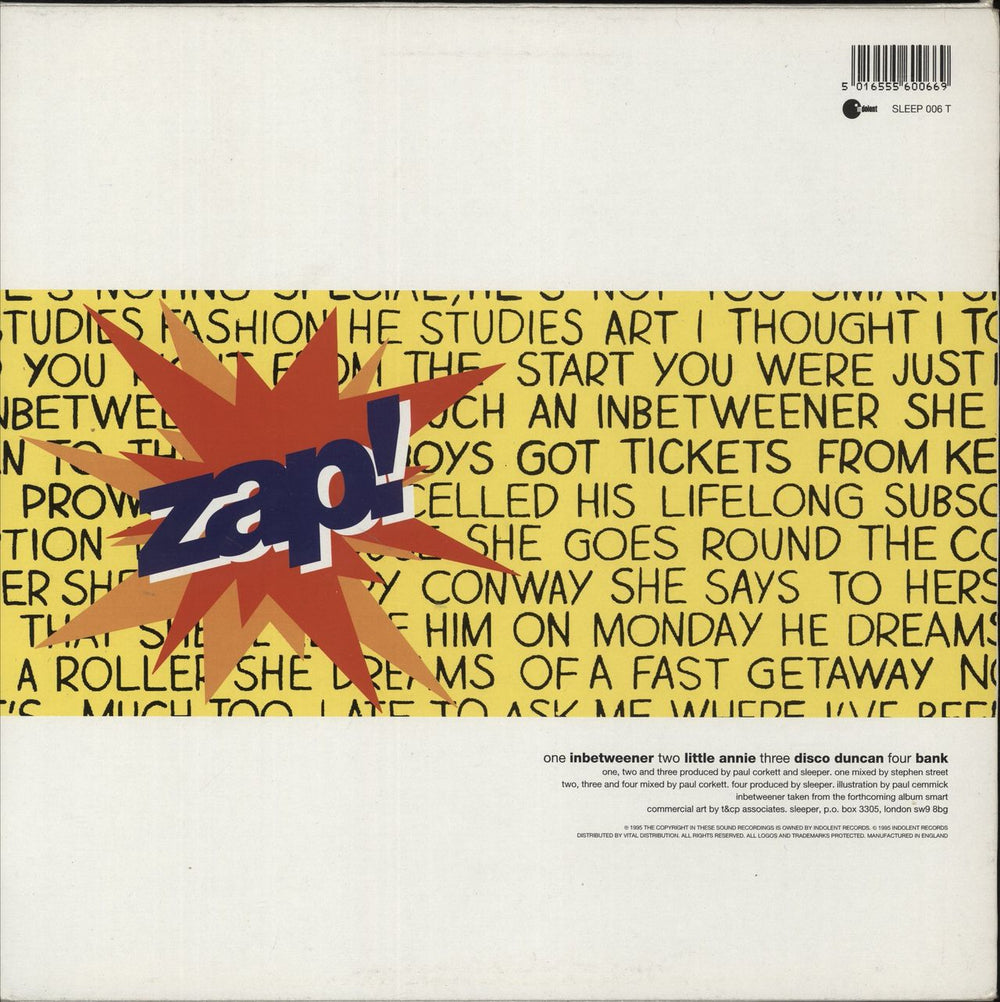 Sleeper Inbetweener + Poster UK 12" vinyl single (12 inch record / Maxi-single) 5016555600669